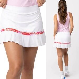 Sofibella Bliss 14" Flounce Print Trim Skort